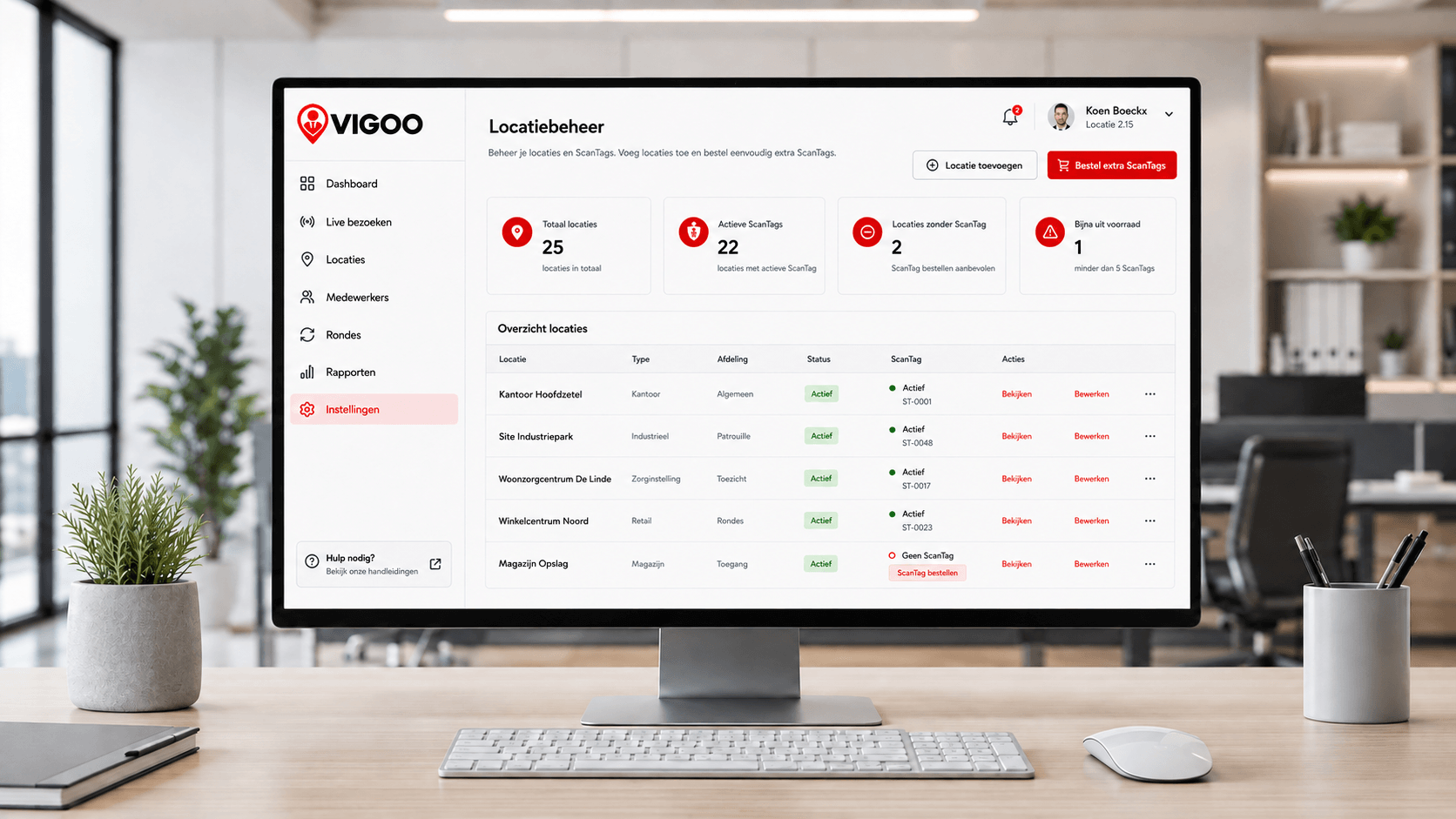 MyVigoo beheer van locaties en ScanTags