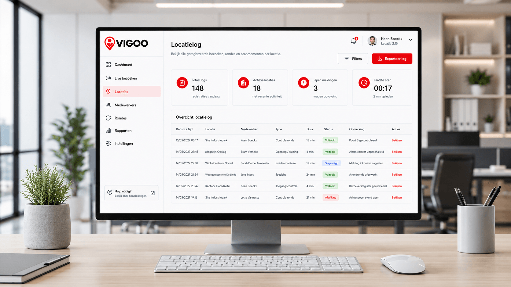 MyVigoo detailoverzicht van één locatie met uitgevoerde controles